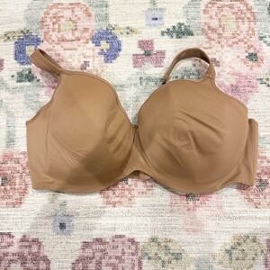 Cacique Womens Lightly Lined Full Coverage Bra Size 46DDD Light Brown EUC